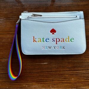 Kate Spade White Pouch with Multicolor Strap